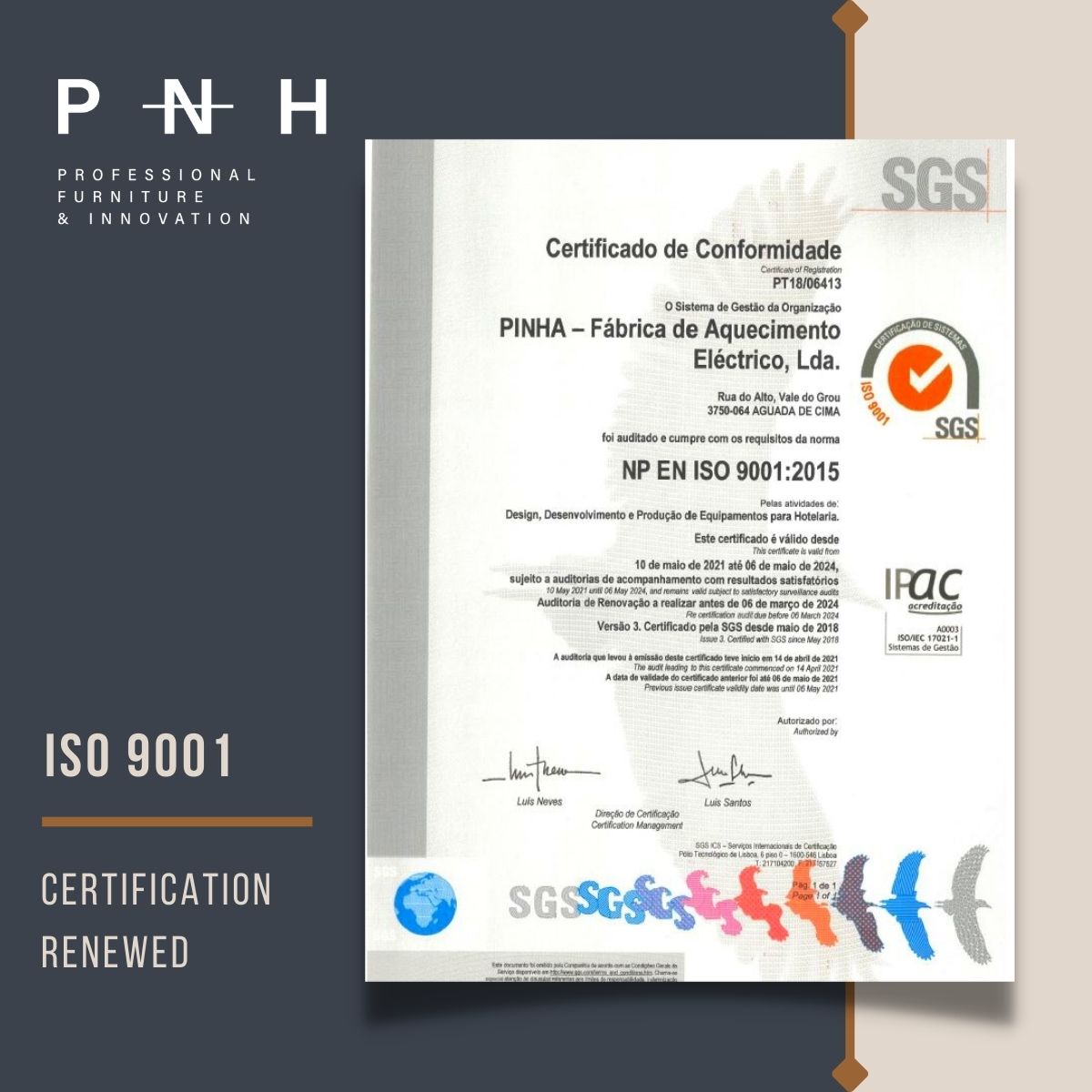 PNH - ISO 9001 Quality Certification renewed